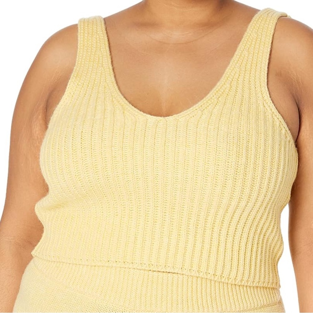 The Drop Yellow Knit Tank Top
